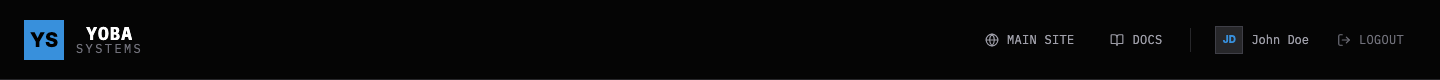 The dashboard top bar without an established current organization context.
