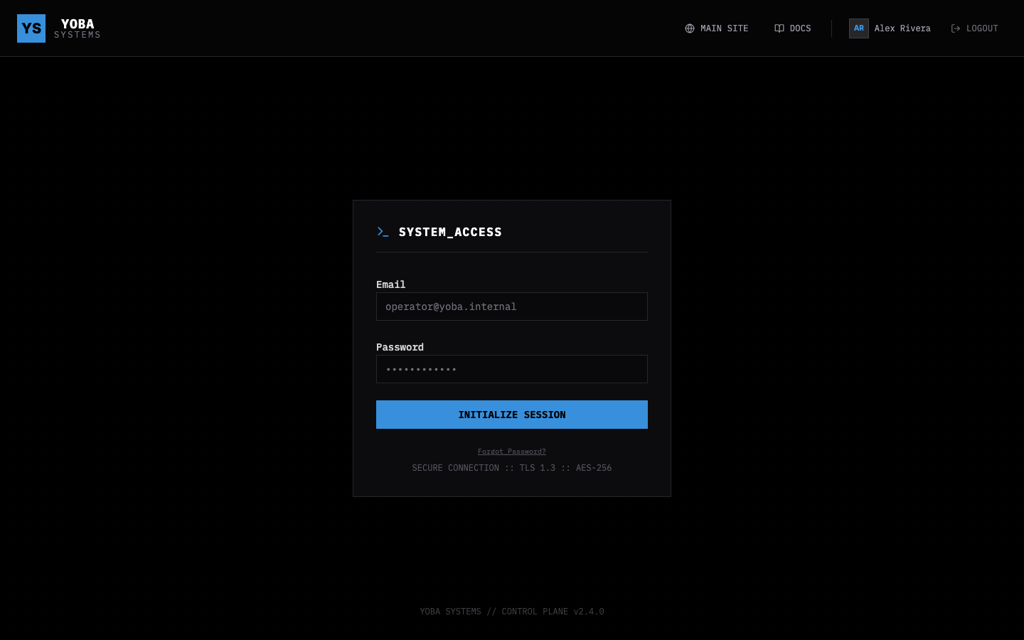The dashboard login form used after invitation acceptance.